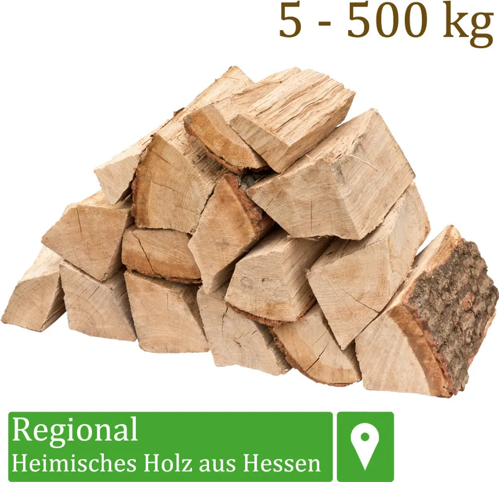 Brennholz Kaminholz Holz Eiche 5-500 kg Für Ofen und Kamin Kaminofen Feuerschale Grill Feuerholz Holzscheite Wood 25 cm kammergetrocknet flameup, Menge:400 kg (1.03€/kg)
