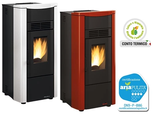 NORDICA PELLETOFEN EXTRAFLAME JUSY EVO 2.0 - 7 kW Top Fayence